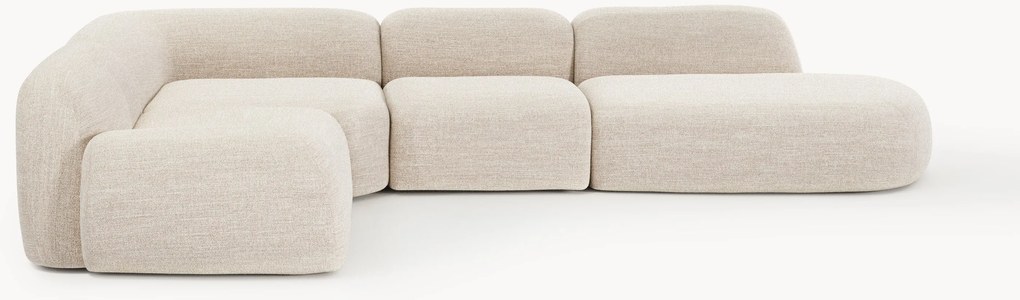 XL modulárna buklé rohová pohovka Wolke
