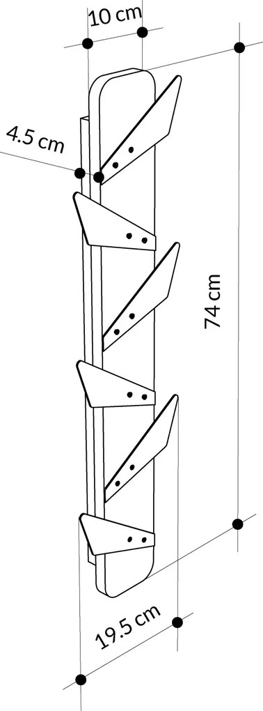 Vešiak do predsiene Houseland ALESTA dub safírový/čierny