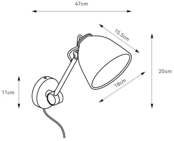 Markslöjd 108964 - Nástenné svietidlo TILT 1xE27/60W/230V sivé