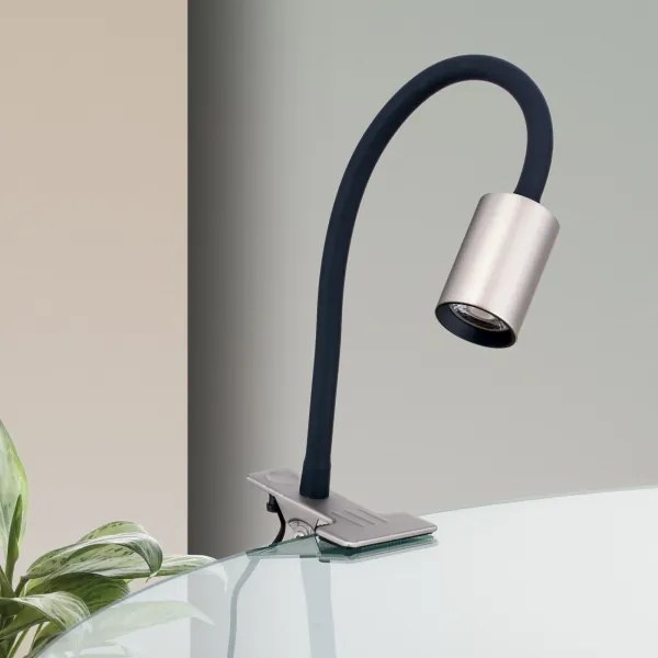 Orion Str 10-489- LED Flexibilná stolná lampa s klipom KURT LED/5W/230V strieborná
