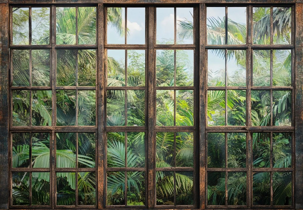 Fototapeta - Okno do džungle (147x102 cm)