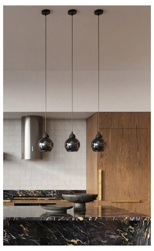 Čierne závesné svietidlo ø 15 cm Grande – Sollux