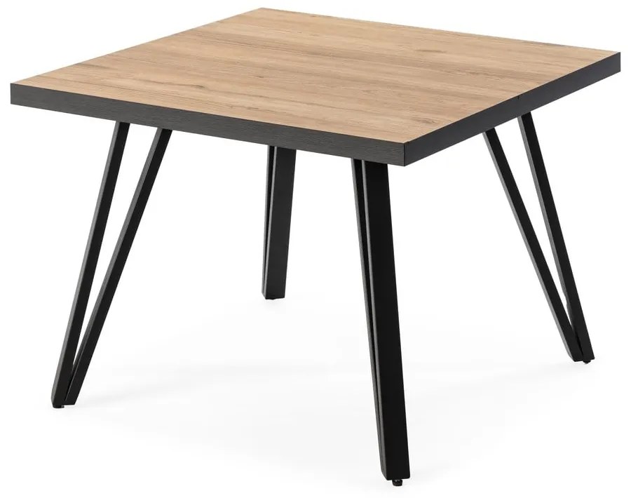 Čierny/prírodný konferenčný stolík s doskou v dubovom dekore 60x60 cm Sindi – Marckeric
