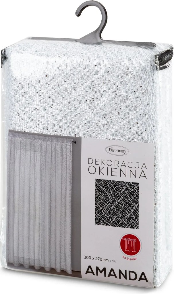 ZÁCLONA NA PÁSKE AMANDA 300X270 CM BIELA