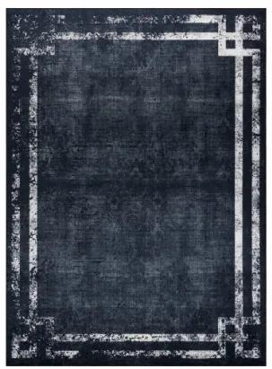 Koberec protišmykový ANDRE 1486 Ramka, vintage - čierny / biely