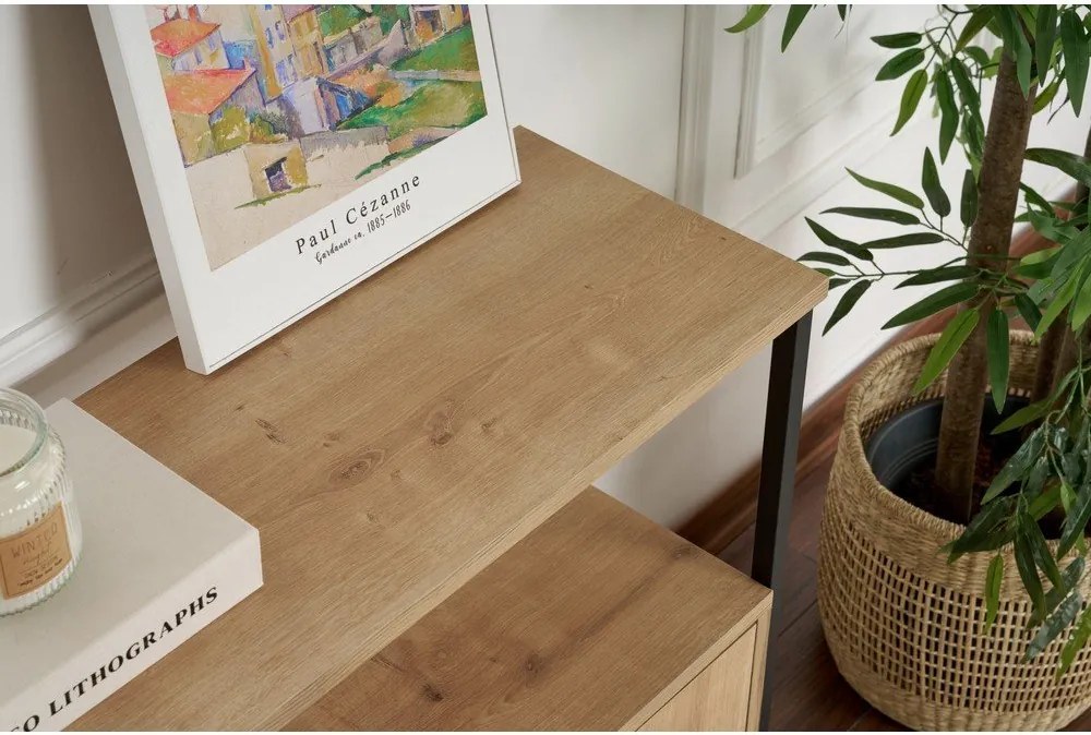 Konzolový stolík v dekore duba v svetlo prírodnej farbe 29,5x120 cm Solace – Kalune Design