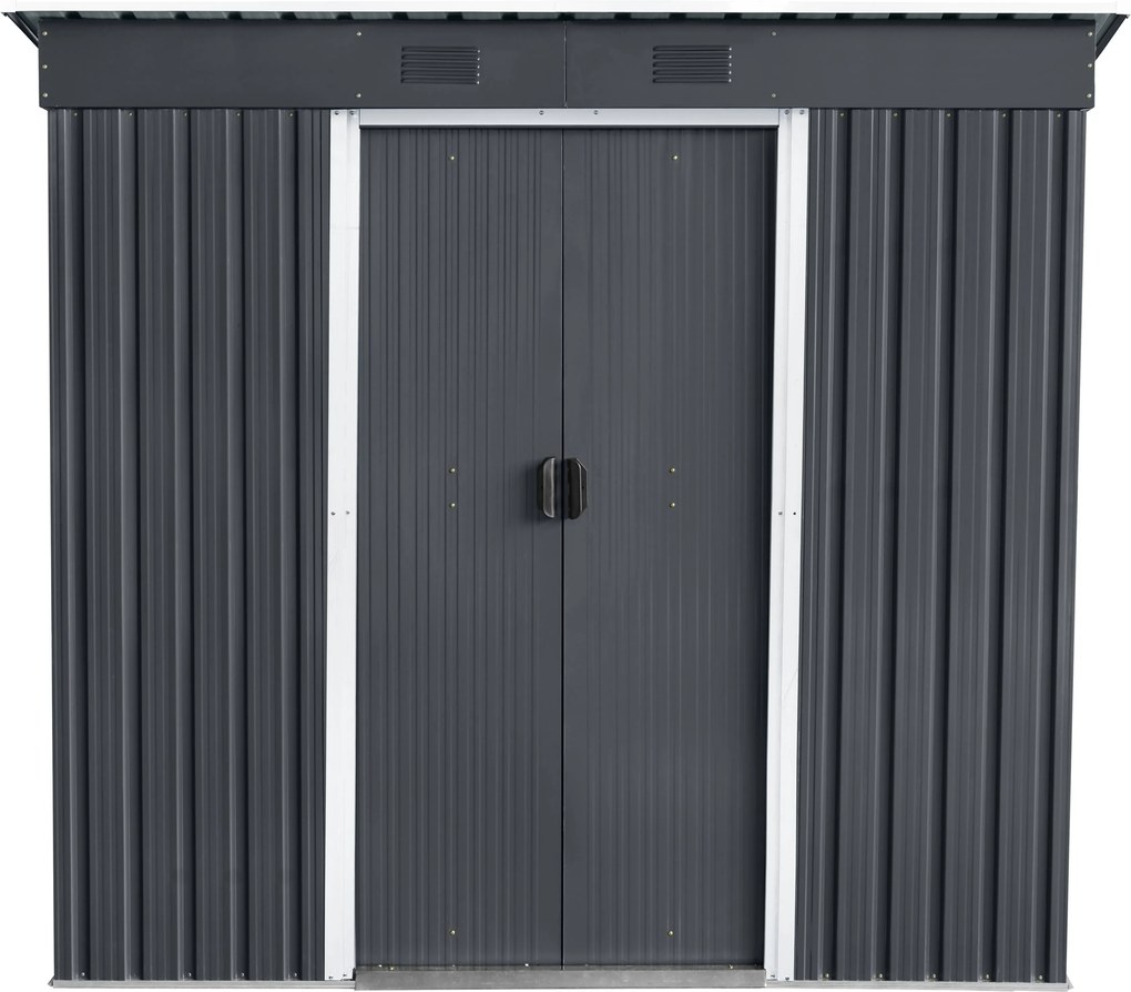 Záhradný domček BestBerg ZD-67AW / 4,3 m² / 197 × 217 × 202 cm / antracit/biela