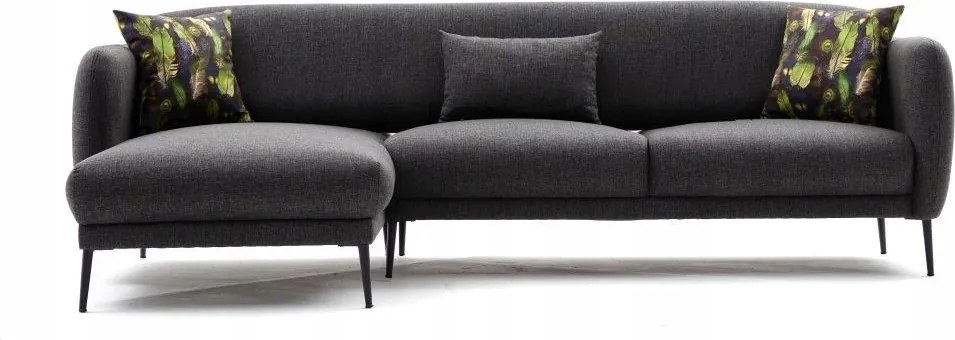 Rohová sedačka Victory (L) (antracit čierna)