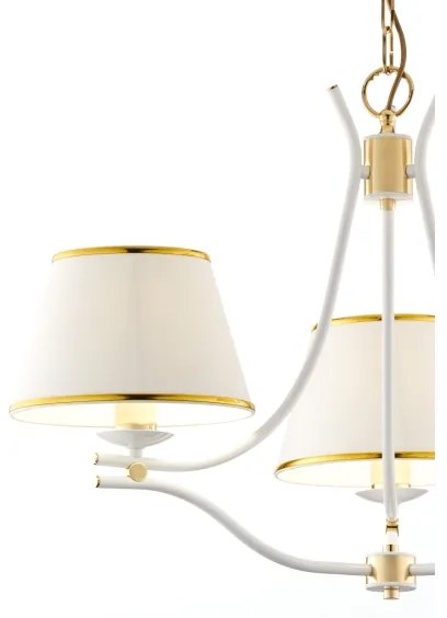 Jupiter 2085 - Luster na reťazi SAMBA 3xE27/15W/230V biela/zlatá