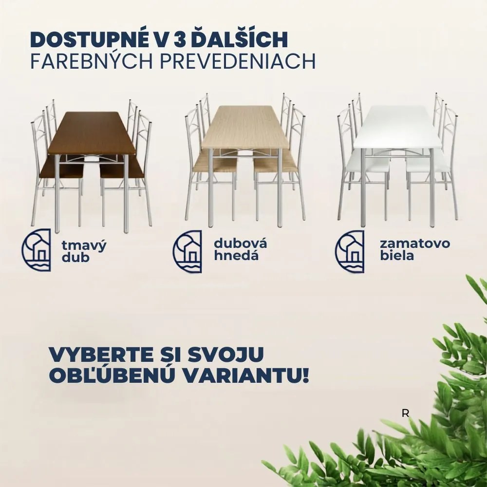 Jedálenská súprava PAUL, 5-dielna, prírodná hnedá Casaria