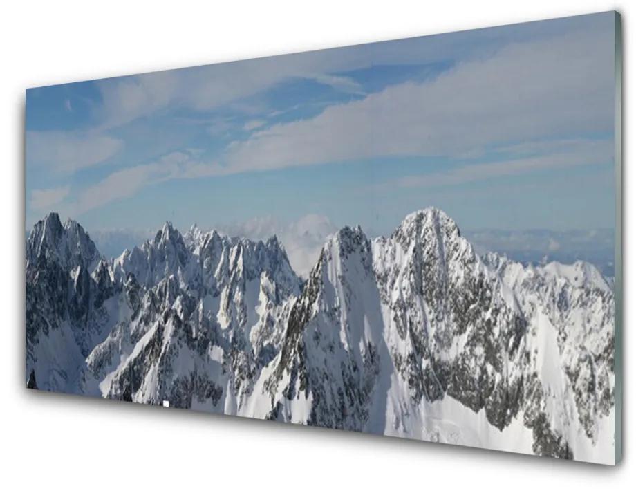 Obraz na skle Hory príroda 140x70cm