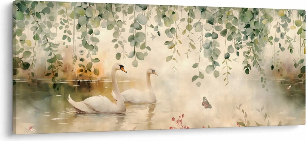 Obraz - Jazero, aquarel (120x50 cm)
