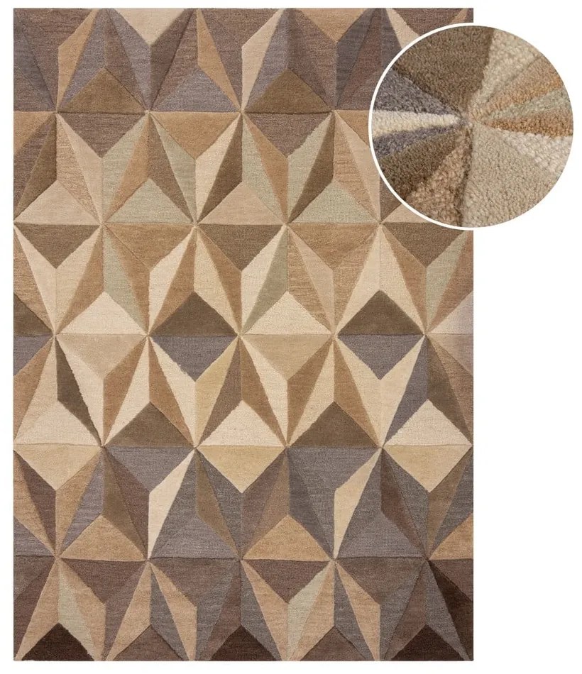 Béžový vlnený koberec 120x170 cm Reverie – Flair Rugs