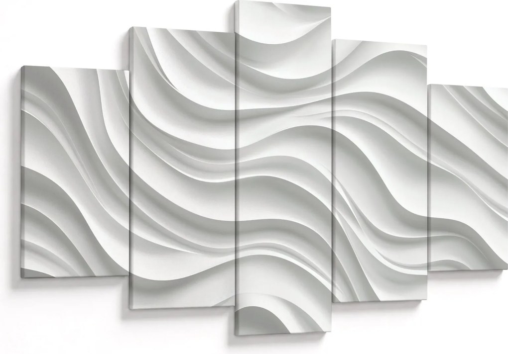 Obraz - 3D biele vlny (150x105 cm)