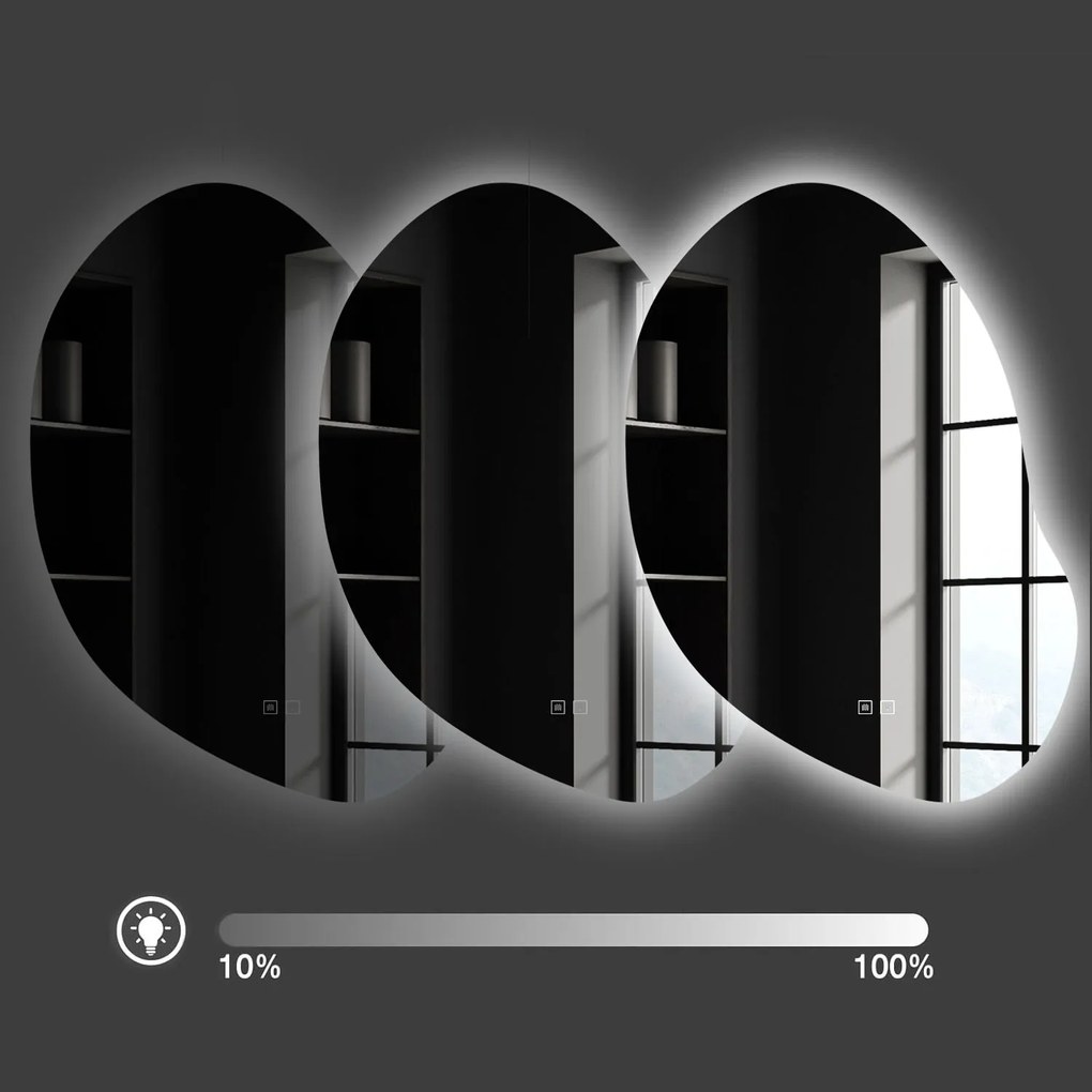 Tutumi Rea, asymetrické LED zrkadlo 80x60cm CLOUD C P11230, HOM-05504