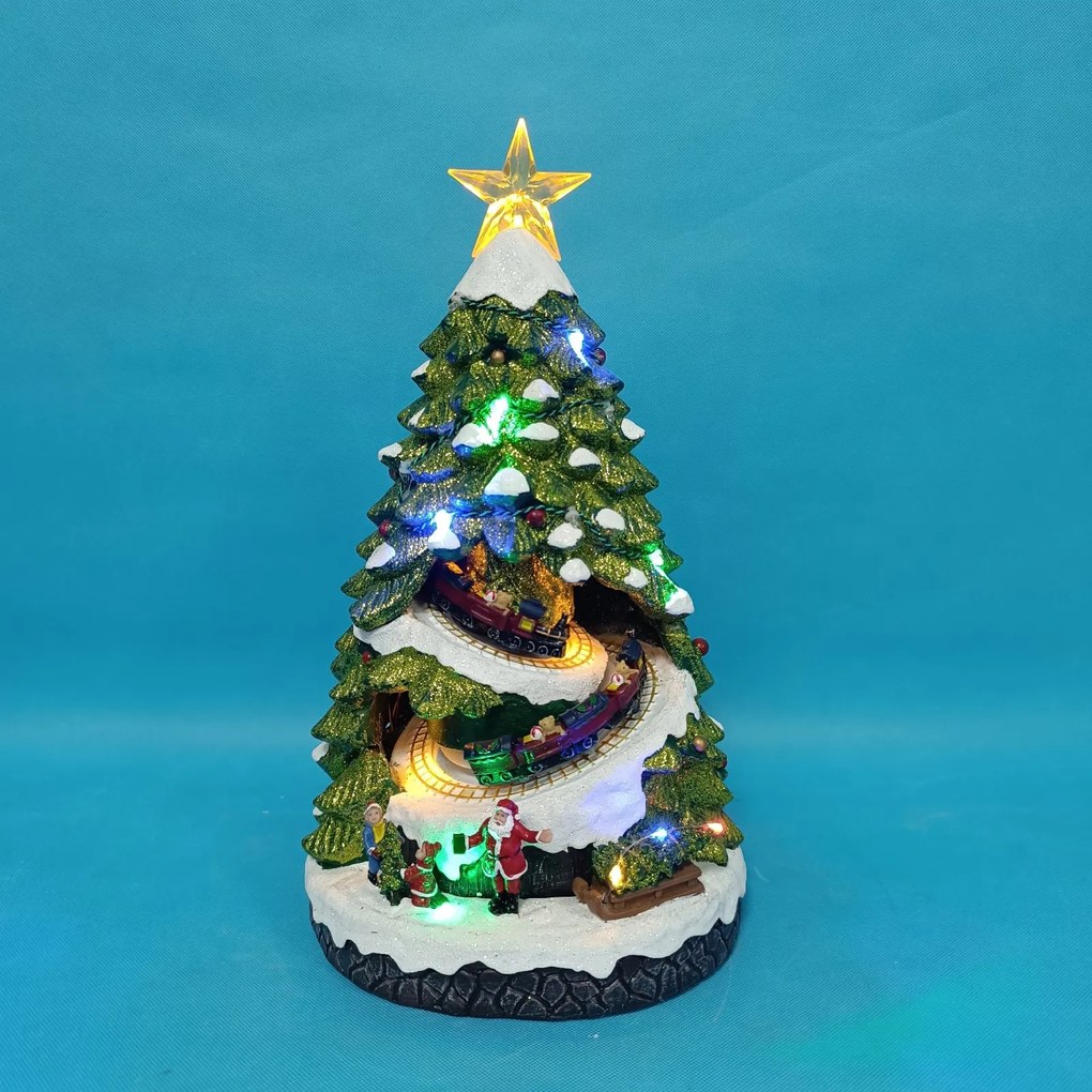 Vianočná scénka s osvetlením a melódiou – stromček BestBerg BBXS-323 / 22,2 x 21 x 38,3 cm