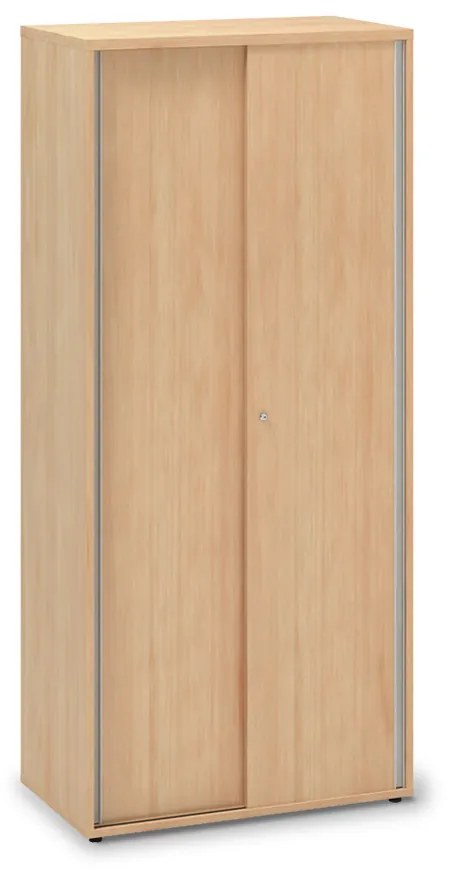 Vysoká skriňa ProOffice, posuvné dvere 80 x 45 x 178 cm, divoká hruška