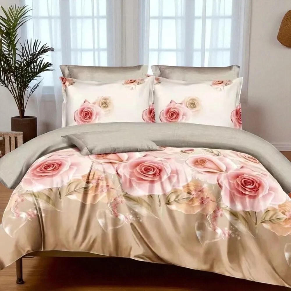 Obliečky GERAN PINK ROSES 7-dielna sada 140x200 cm