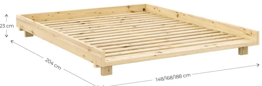 Dvojlôžková posteľ z borovicového dreva s roštom v prírodnej farbe 180x200 cm Social Bed – Karup Design
