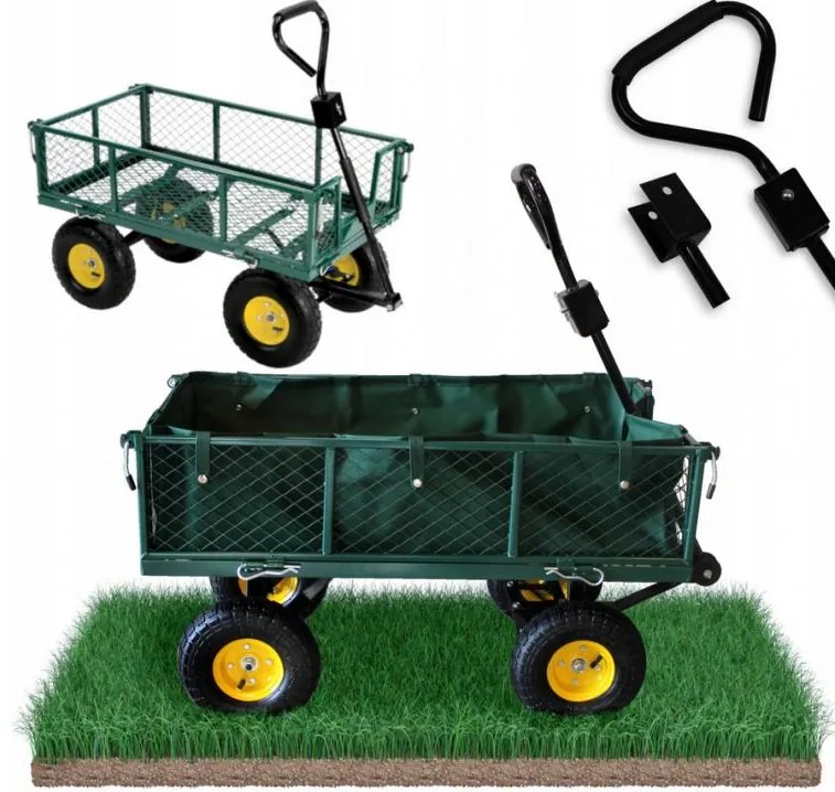Záhradný vozík 2v1 v zelenej farbe
