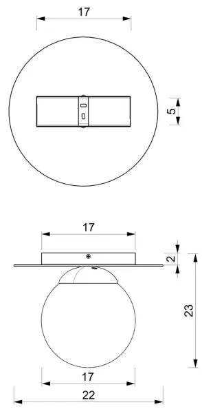 Stropné svietidlo PLATO 1xE14/40W/230V pr. 22 cm