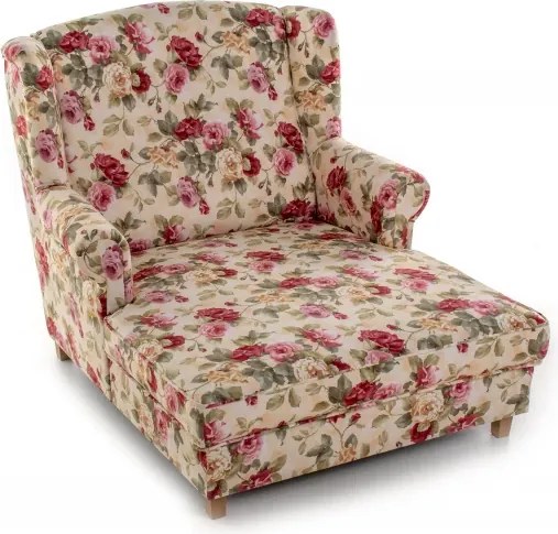 Kreslo AS XXL, vzor kvety / jelša (2108)