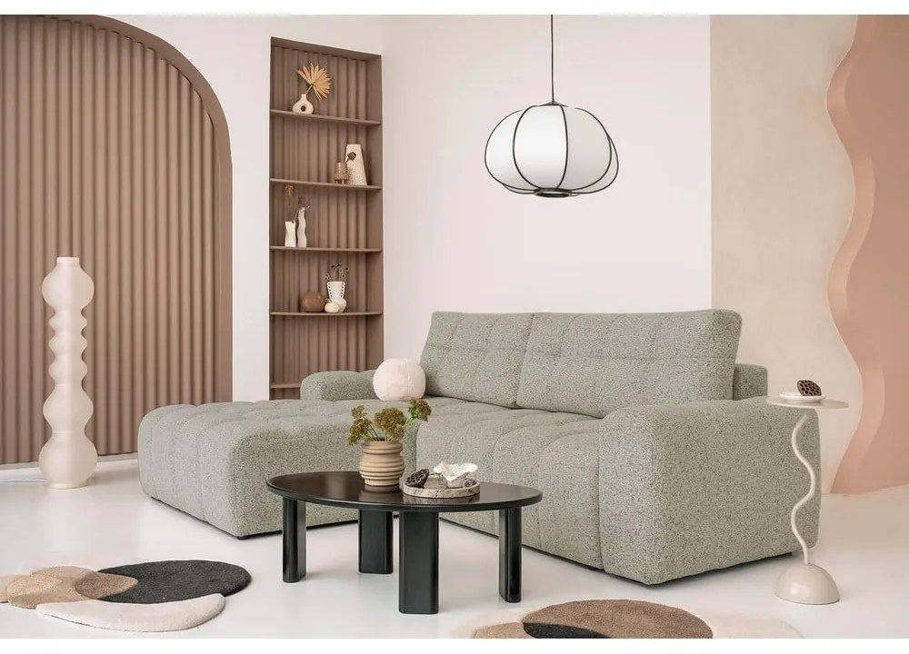 Svetlohnedá rozkladacia modulárna rohová pohovka s úložným priestorom (ľavý roh) Lulu – Miuform