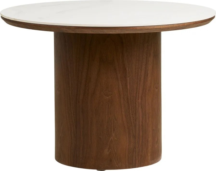 Okrúhly konferenčný stolík s keramickou doskou v tmavo prírodnej farbe ø 60 cm Noli – House Nordic