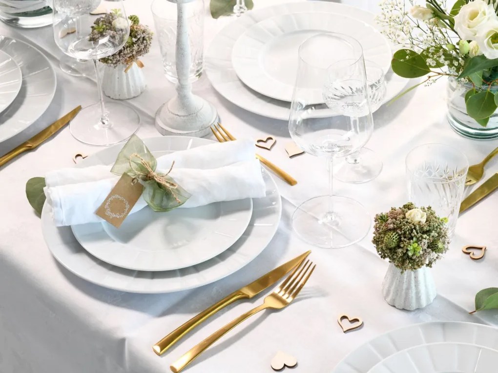 Jedálenský servis (12 dielov) Barcelona, biely