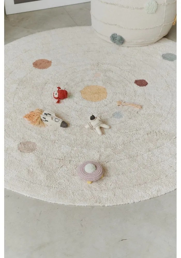 Béžový bavlnený detský hrací koberec ø150 cm Solar System – Lorena Canals