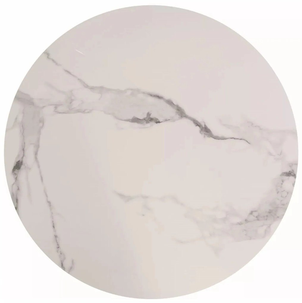 Kulatý jídelní stůl Espero 90 cm bílý/zlatý