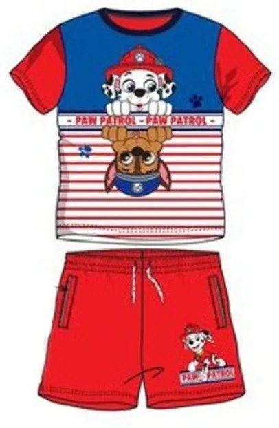 Sun City - Chlapčenský / detský bavlnený letný set Tlapková patrola / Paw Patrol - červený 3 roky