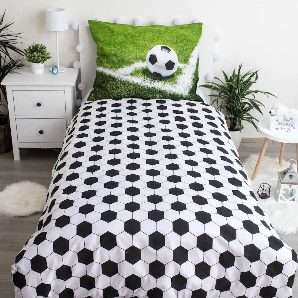 Jerry Fabrics Bavlnené obliečky 140x200 + 70x90 cm - Futbal