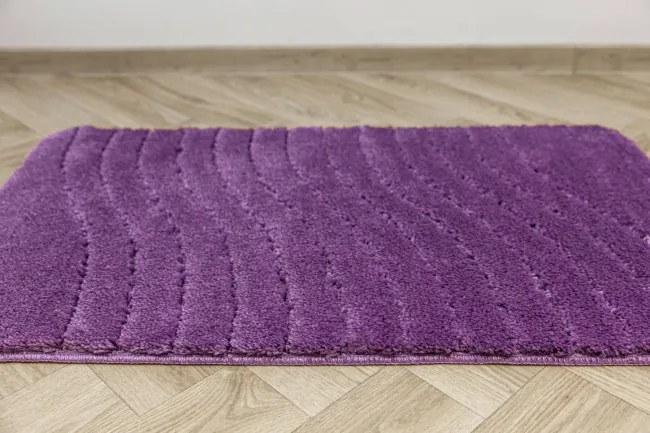 Kúpeľňový koberček Sara fialový, vlny