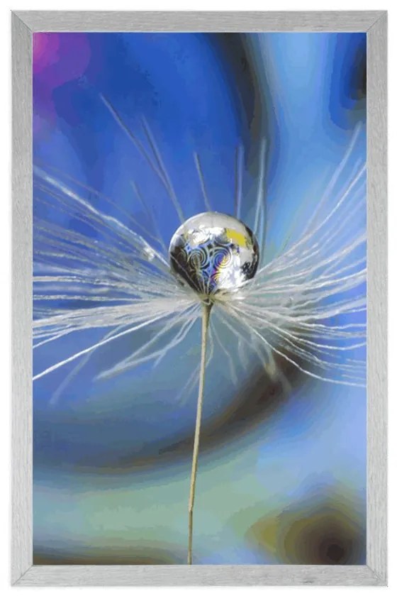 Plagát kvapka rosy na farebnom pozadí - 60x90 white