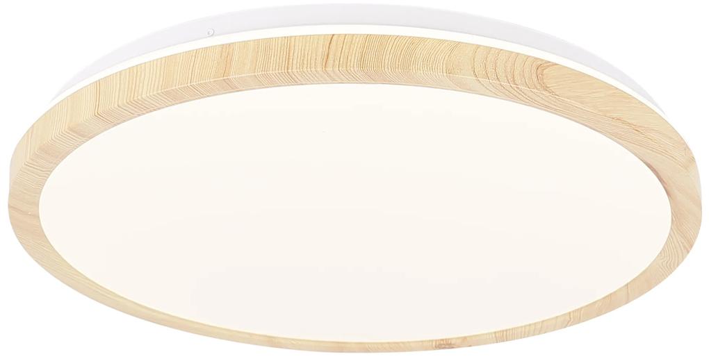 CLX NOCERA INFERIORE drevené stropné svietidlo LED, 24 W, denné biele, 38 cm, okrúhle