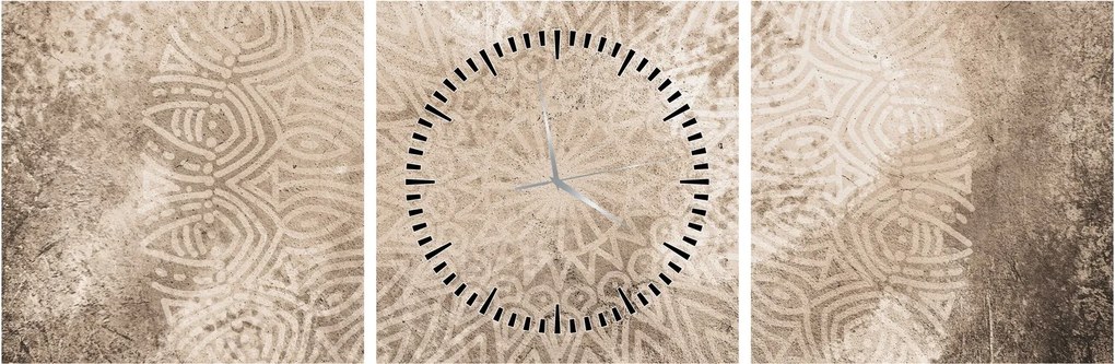 Obraz - Mandala (s hodinami) (90x30 cm)