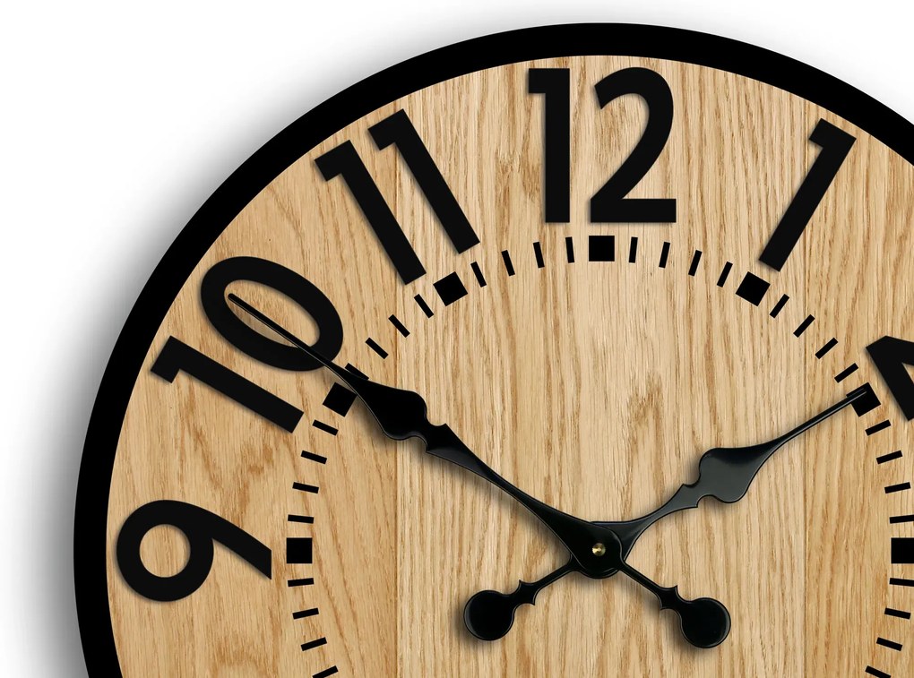 Dřevěné nástěnné hodiny Berlin 49 cm černé/hnědé