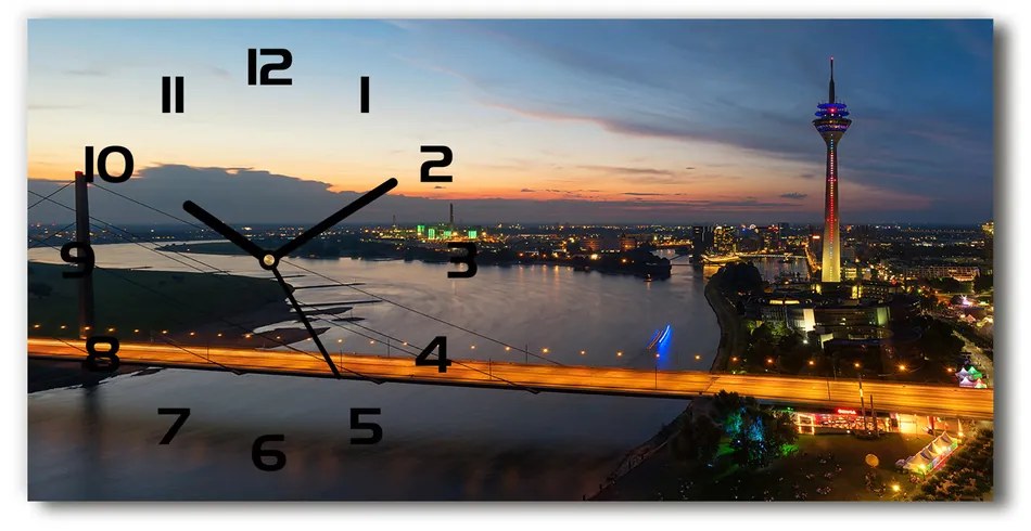 Vodorovné Sklenené hodiny na stenu Dusseldorf Nemecko pl_zsp_60x30_f_119261397