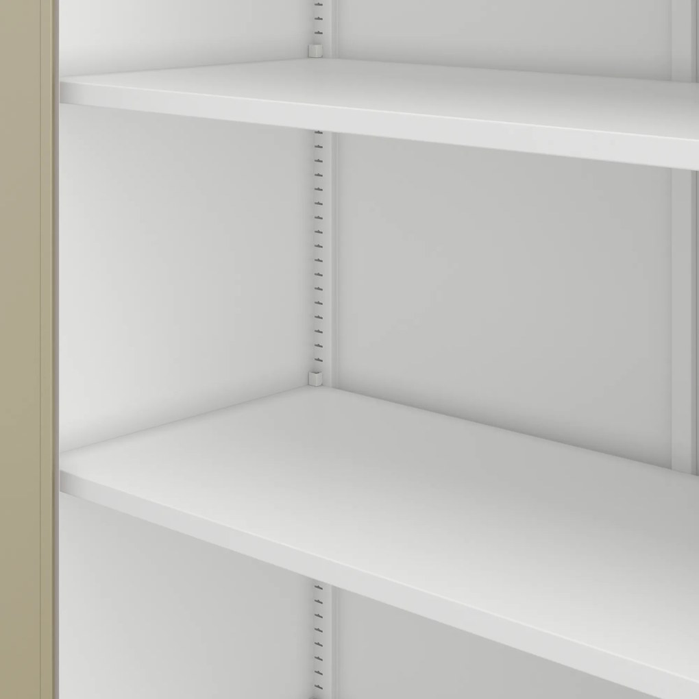 Kovová spisová skriňa JAN, 900 x 1850 x 400 mm, Eco Design: biela/ dub sonoma