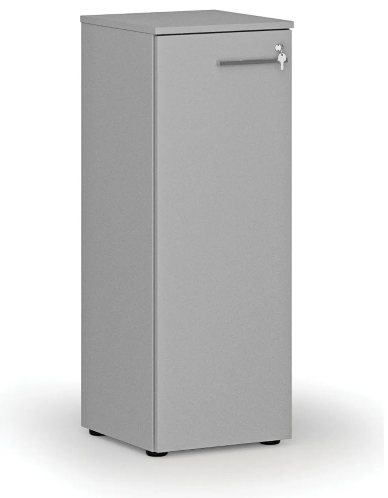 Nízka kancelárska skriňa s dverami PRIMO GRAY, 400 x 420 x 1087 mm, sivá