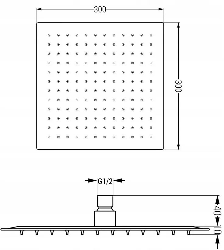 Mexen CUBE, podomietkové rameno 40cm + sprchová hlavica 30x30cm, ružovo-zlatá, 79112-60+79130-60