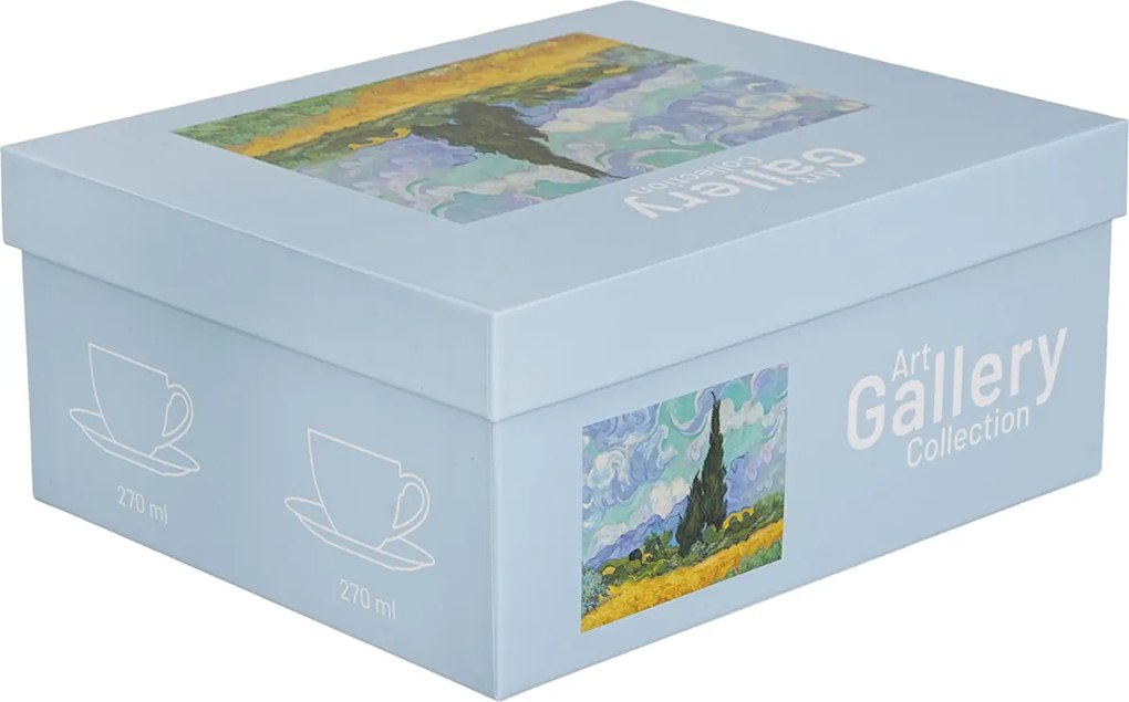 Porcelánová šálka s podšálkou Van Gogh Wheat Field 270 ml sada 2ks