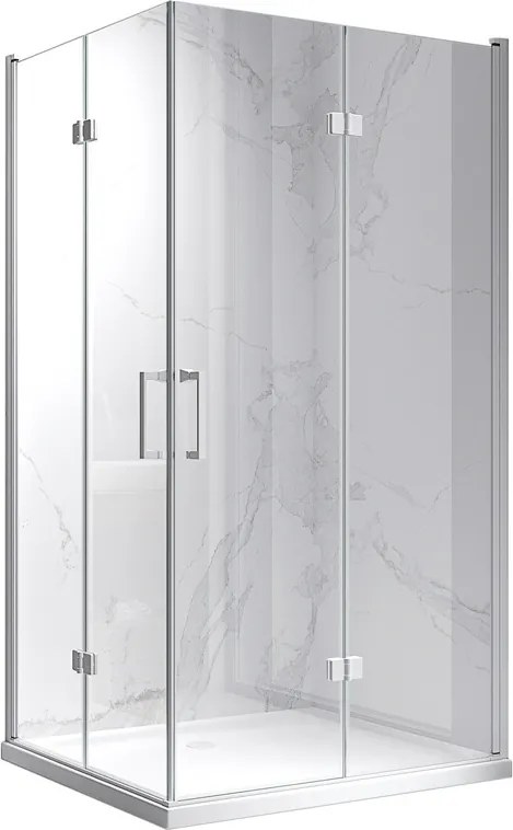 BPS-koupelny Obdĺžnikový sprchovací kút HYD-OK12B 100x80 biela/transparent - bez vaničky