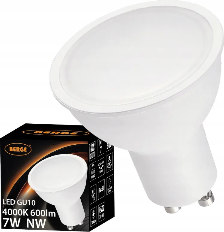 Sada 6x GU10 LED žiaroviek 7W 600lm - neutrálna biela