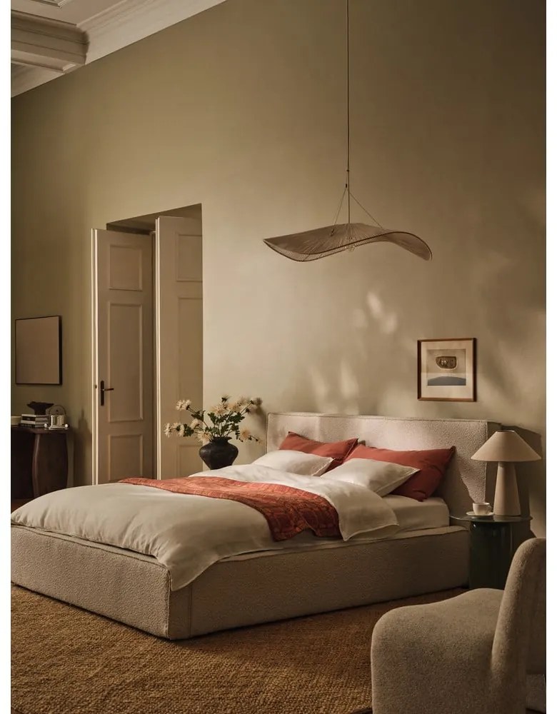 Krémovobiele čalúnené čelo postele 189x100 cm Olivia – Micadoni