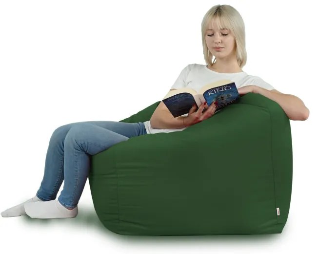 Sedací vak AMALFI plyš tmavo zelený