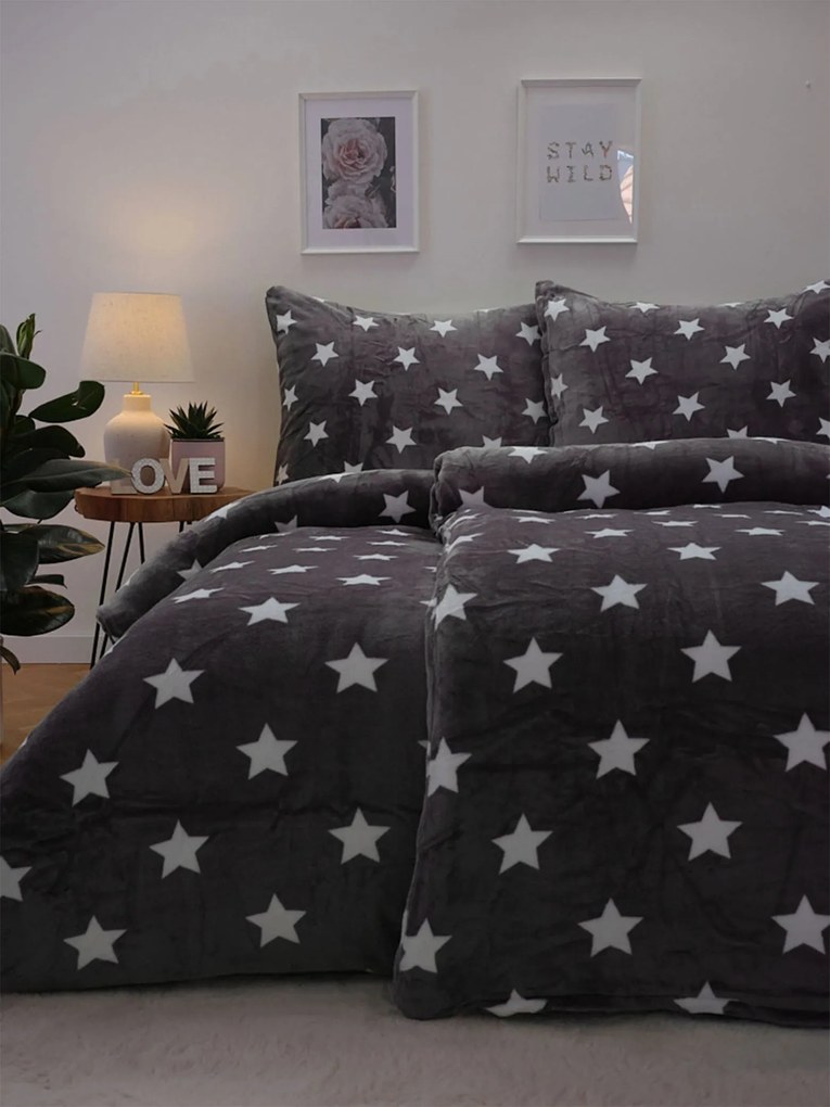 Francúzske obliečky mikroplyš Exclusive – Stars grey