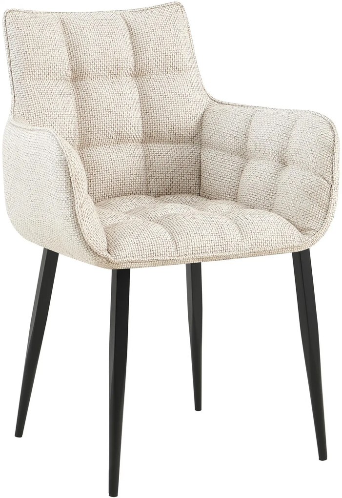 Stolička Tirana látka čierna - ivory