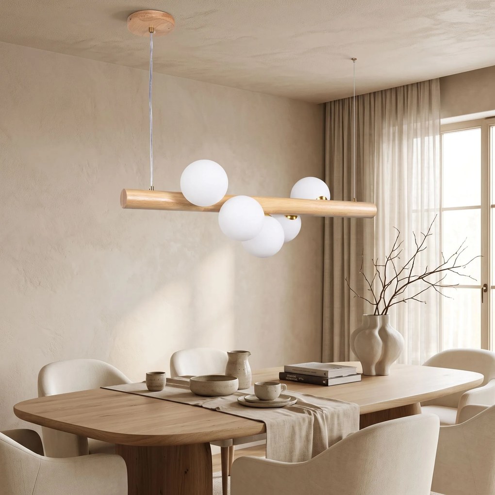 Toolight Toolight, závesné stropné svietidlo 80cm, 5xG9, APP1906-5CP, hnedá, OSW-66579